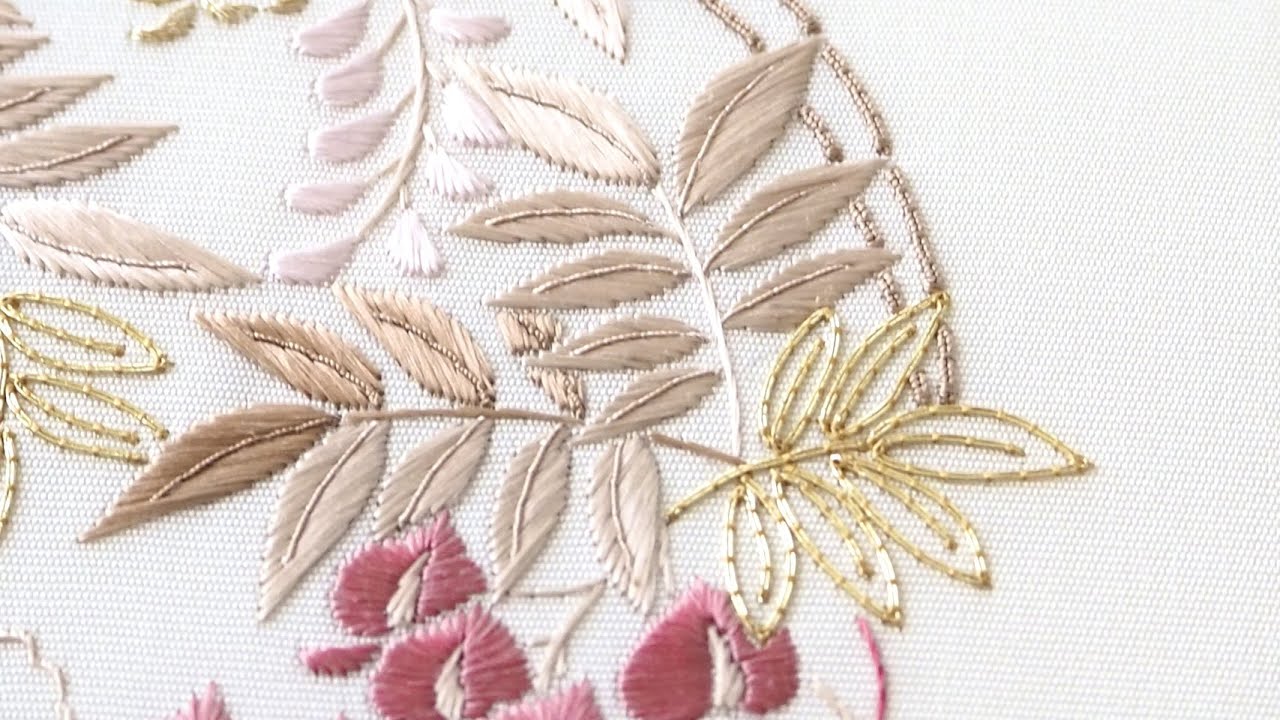 【шелковая вышивка】венок из глициний (DAY3) | производственный рекорд | Влог