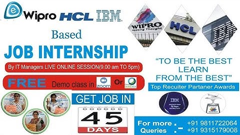 Wipro-HCL-IBM Based Job Internship |100% Job Guarantee| System Engineer /System Analyst |2.5-3.5 LPA