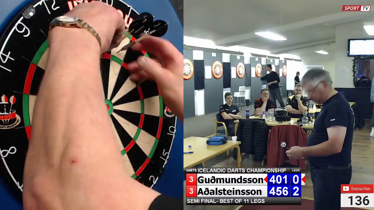 2018 Icelandic Darts Championship SF Sigurður Aðalsteinsson vs Guðmundsson YouTube