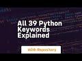 all 39 python keywords explained