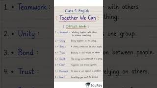 Chapter 1 - Together We Can | English for Class 4 Santoor | Word and Meanings #english #ncert