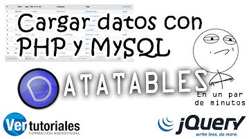 Crear Datatable JQuery tomando informacion MySQL y PHP