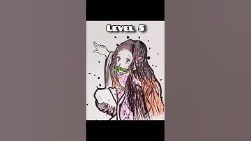 Drawing Nezuko in 5 Levels 🤯 🔥 #demonslayer #nezuko #anime