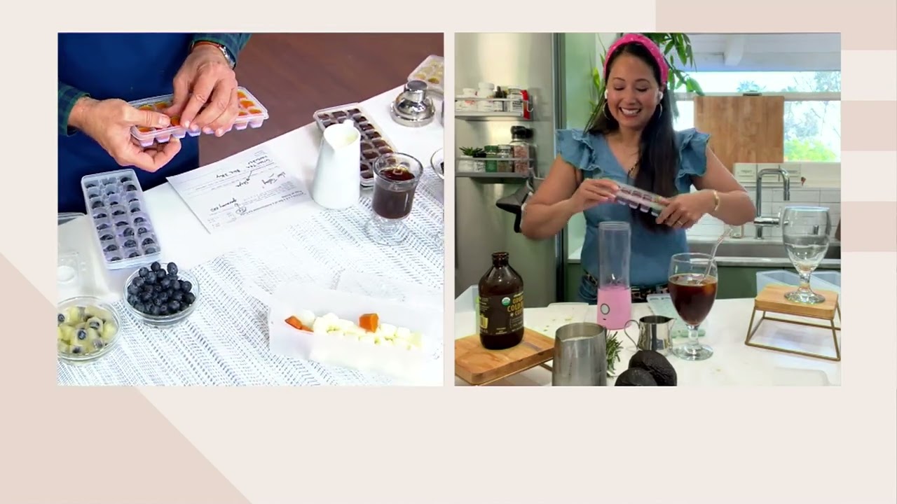 c e ll a Set of 2 Antimicrobial Ice Cube Tray w/ Scoop on QVC