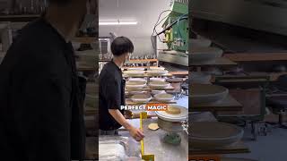 How Plates Are Really Made — Mesmerizing Clay Work!  #CeramicMaking #PotteryProcess #fyp #Amazing