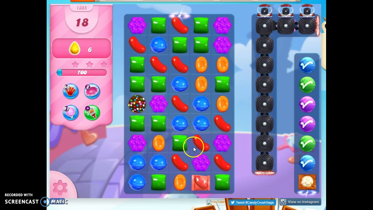 candy candy です Candy Crush Level 1385 Audio Talkthrough, 3 Stars 0 Boosters - YouTube