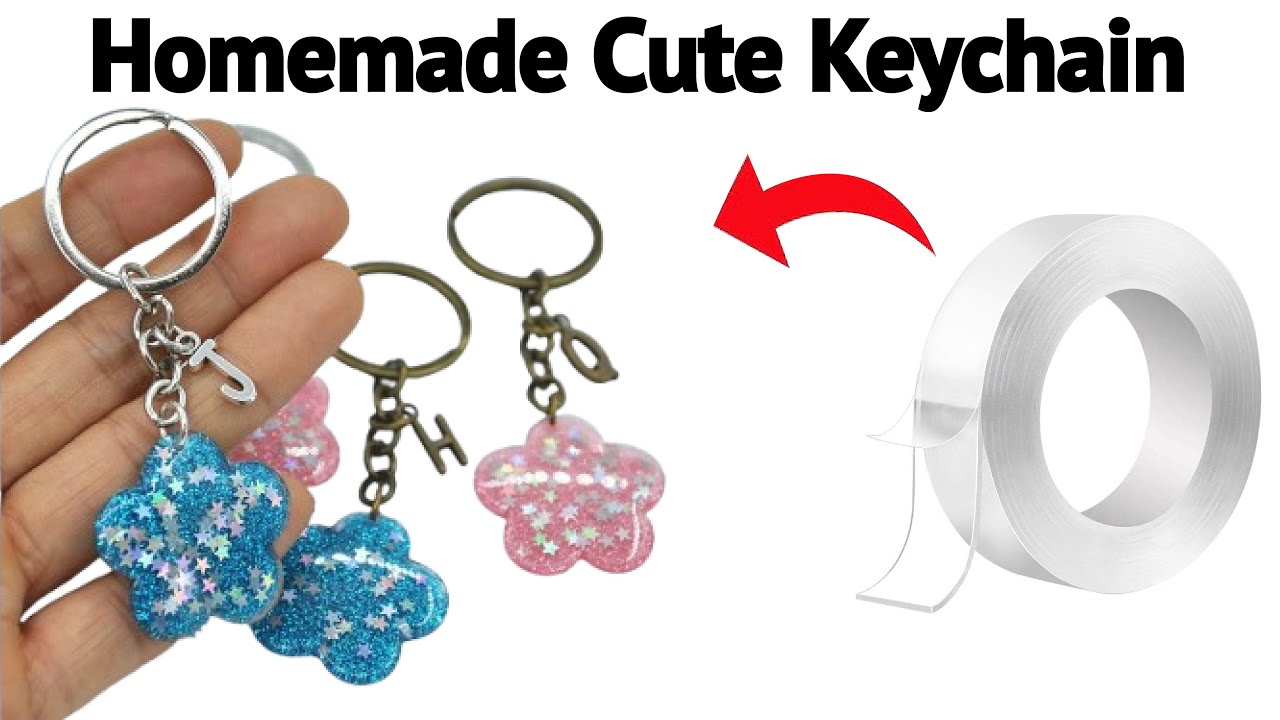 How to make Keychain from waste materials /Homemade glass keychain/DIY gift Keychain/Labubu Keychain