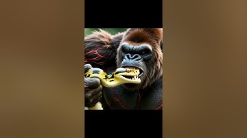 Epic Showdown: King Kong Battles Giant Python in the Jungle