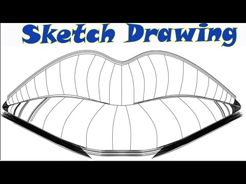 how to draw a lips step by step || sketch drawing easy || 2d animation ...