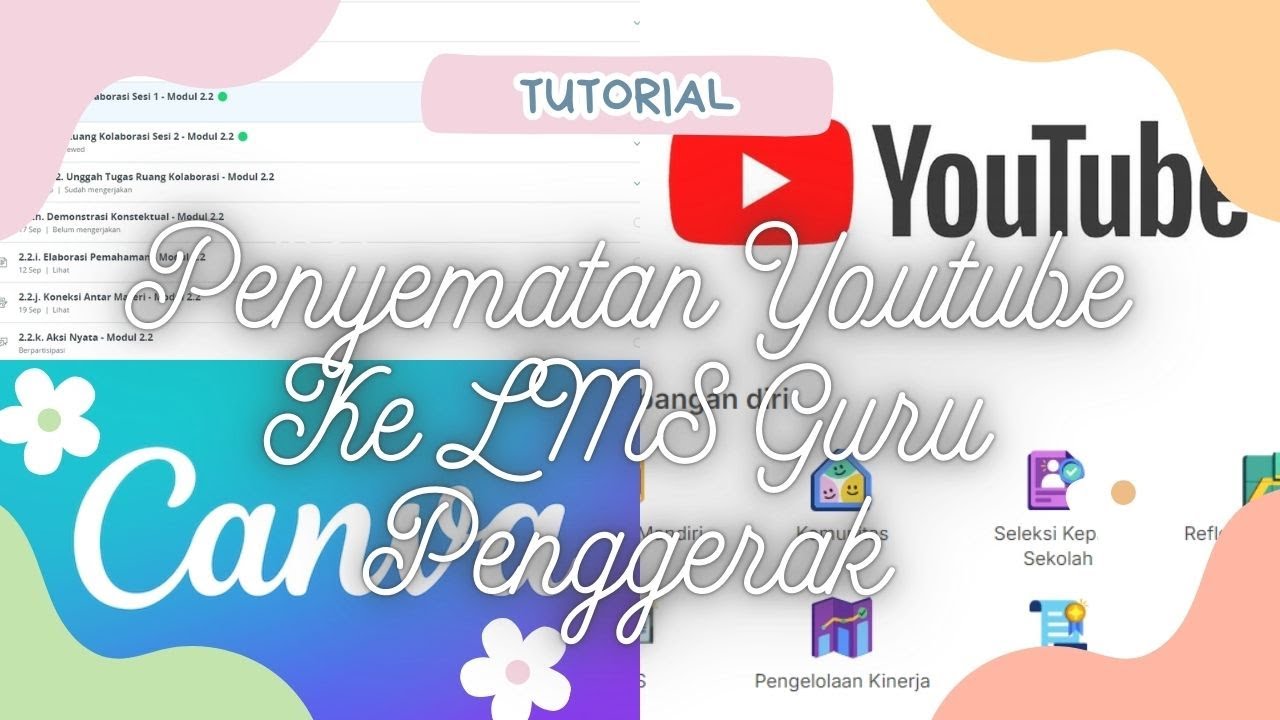 TUTORIAL PENYEMATAN YOUTUBE PADA LMS GURU PENGGERAK - YouTube