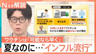 異例の早さでインフル流行入り…なぜ夏に？夏バテや熱中症と誤認で感染拡大のリスクも…ワクチンはいつから【Nスタ解説】｜TBS NEWS DIG