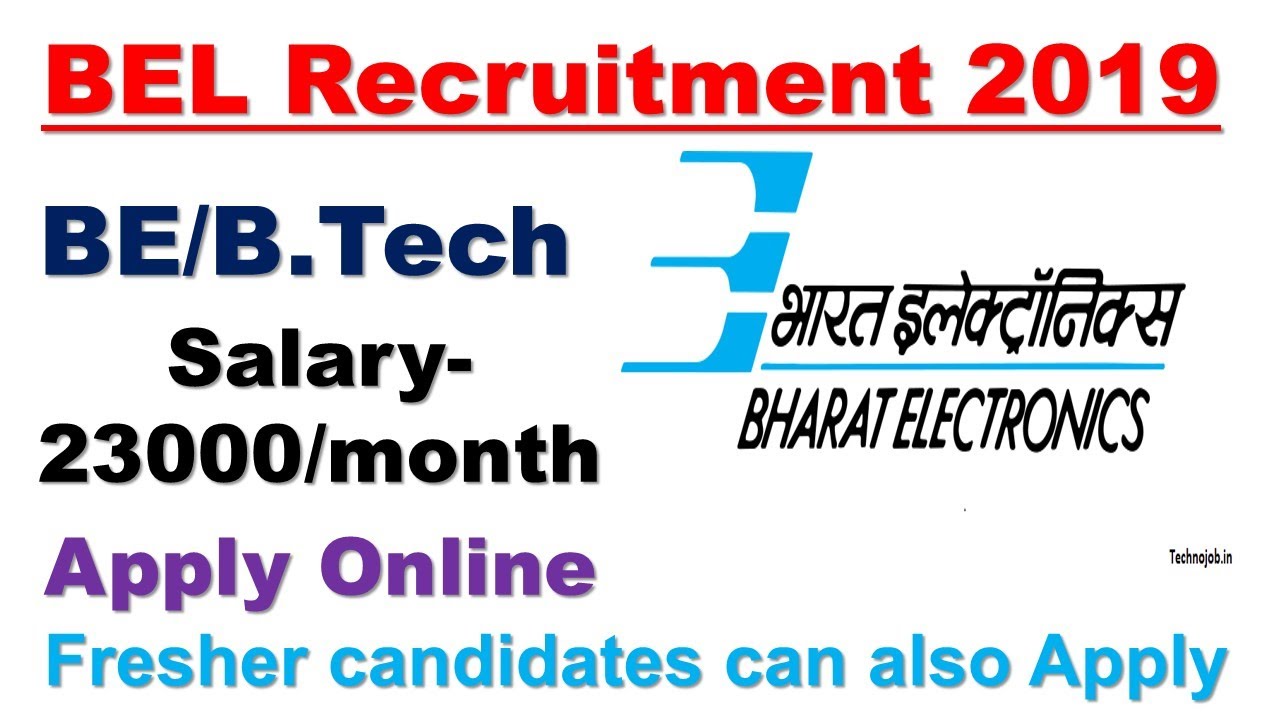 BEL Recruitment 2019 | Freshers | Contract Engineers | 26 Posts | BE/ B.Tech – Electronics | Across