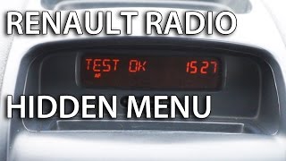 Renault radio hidden menu diagnostic tests (Clio Megan Laguna Kangoo Espace Trafic Scenic)