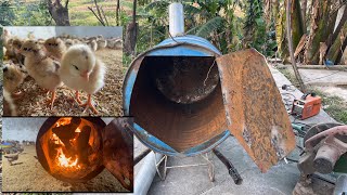 How to make a wood-burning oven to hatch chicks - chicken farm - Poultry farming