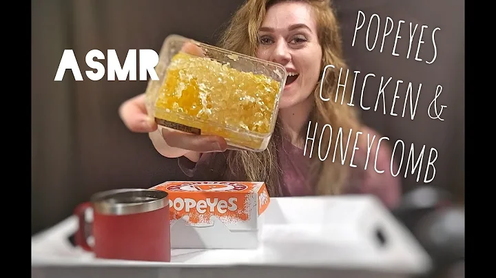 ASMR EATING POPEYES SPICY CHICKEN & HONEYCOMB  (EXTREME CRUNCHY SOUNDS) NO TALKING