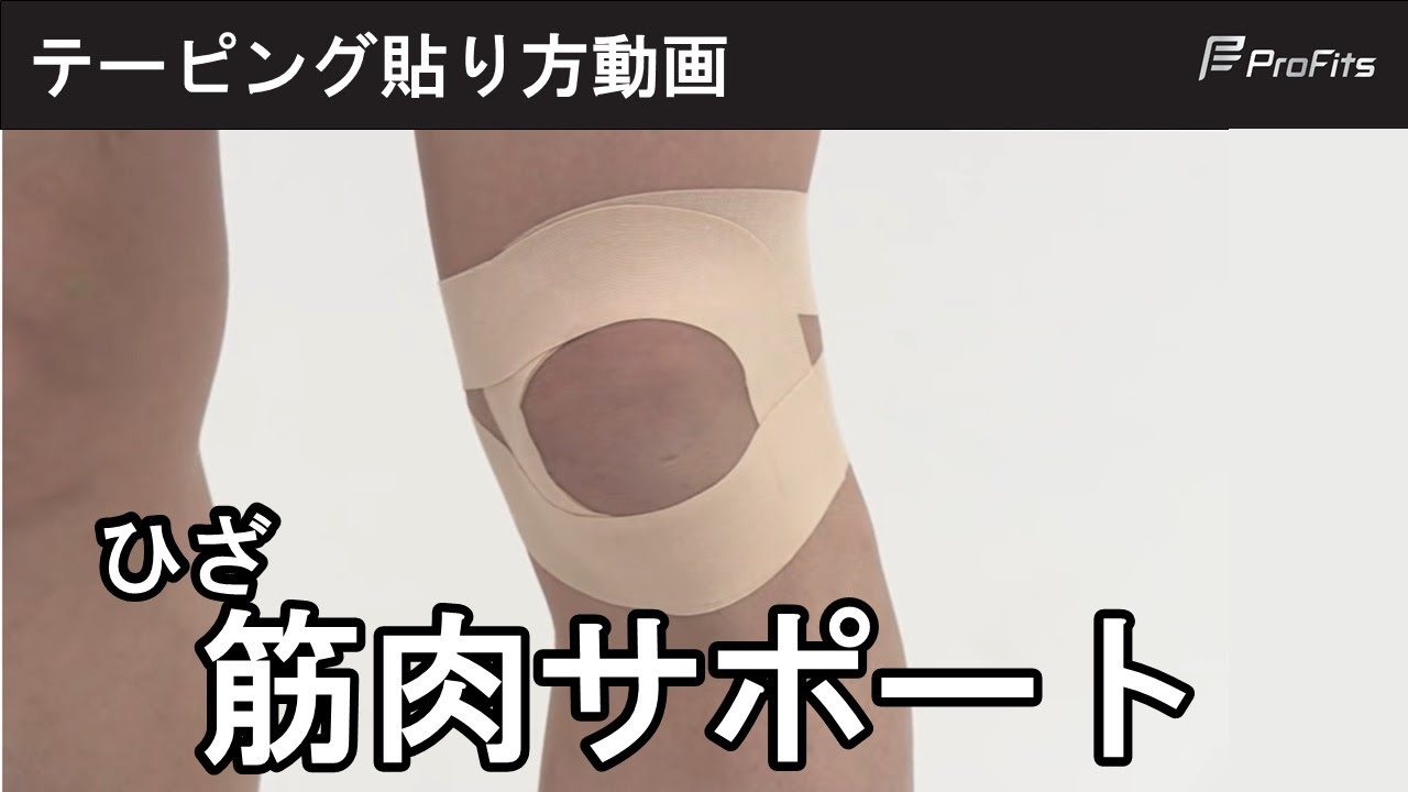 キネシオロジーテープ貼り方：ひざ、筋肉サポート