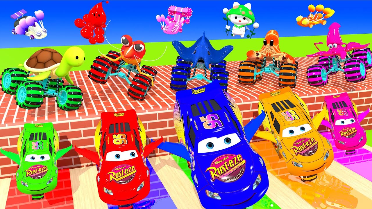 TURTLE CAR, SHRIMP CAR, FISH CAR, CRAB CAR, SQUID CAR With Fountain ...