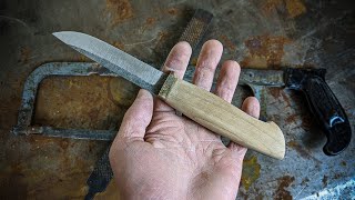 Изготовление рукоятки ножа без электроинструмента / Making a knife handle without a power tool
