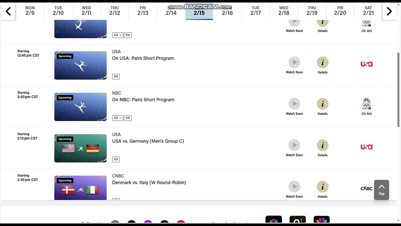 What IS NBC Universal Airing For The 2026 WInter Olympics On NBC, USA, & CNBC Part 5