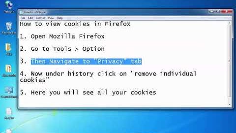 Series 8 299 How to view cookies in Firefox
