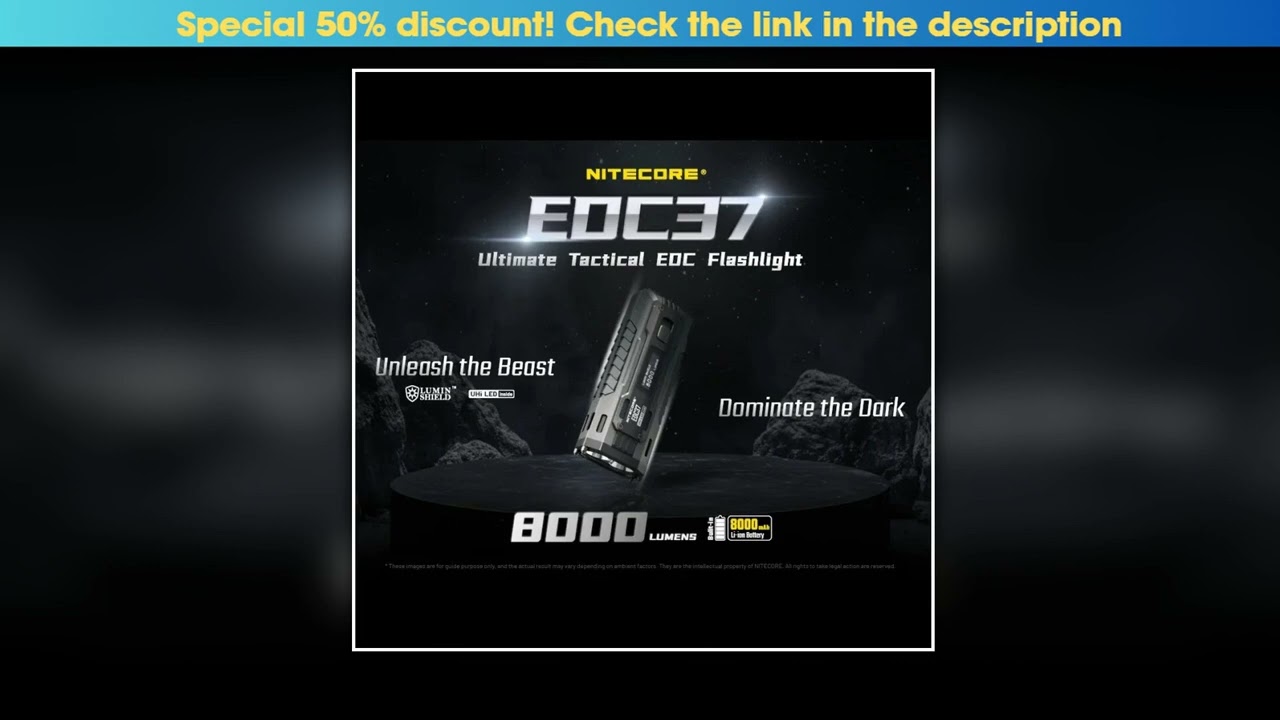 NITECORE EDC37 8000 lumens Strong light Ultimate Tactical EDC Flashlight Exclusive Drop