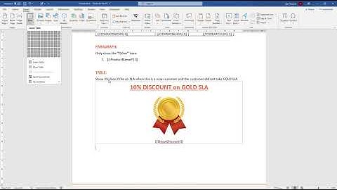 Criterias on Paragraph, Table and TableRow ConfigTypes
