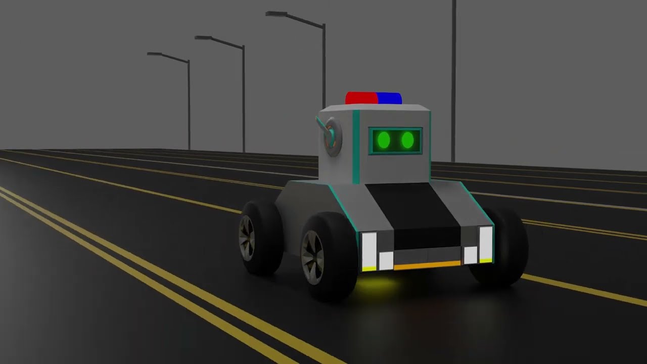 AI PARTOL POLICE || BLENDER ANIMATION || 3D MODELS || police cars || 