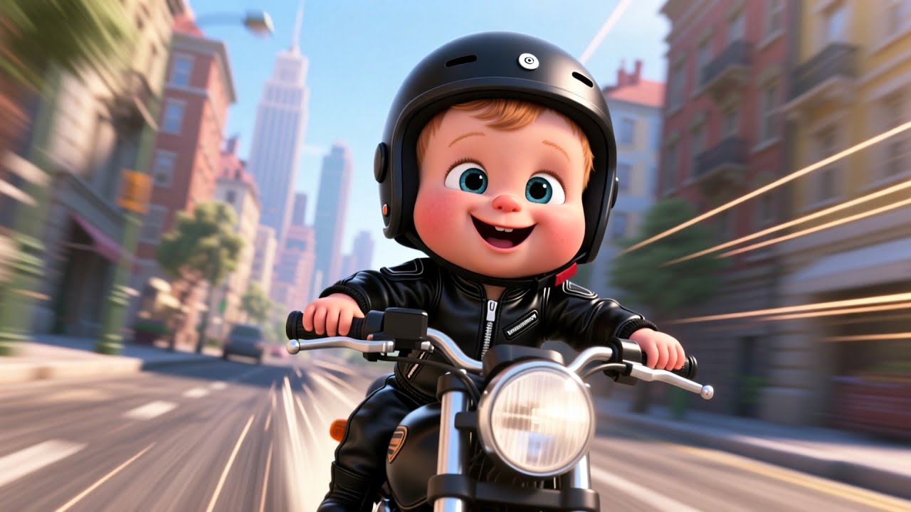 Motorbike Zoom With Baby 🏍️🎶 Fun Vehicle Song for Kids | Learn Motorbike Sounds Nursery Rhyme