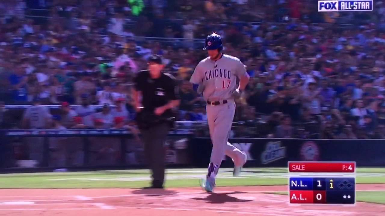 National League All-Star Kris Bryant of the Chicago Cubs looks on