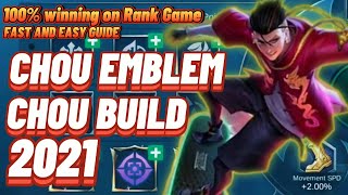 CHOU EMBLEM AND BUILD SET 2021 | TOP GLOBAL CHOU BEST BUILD 2021 - Shoryukin Gaming