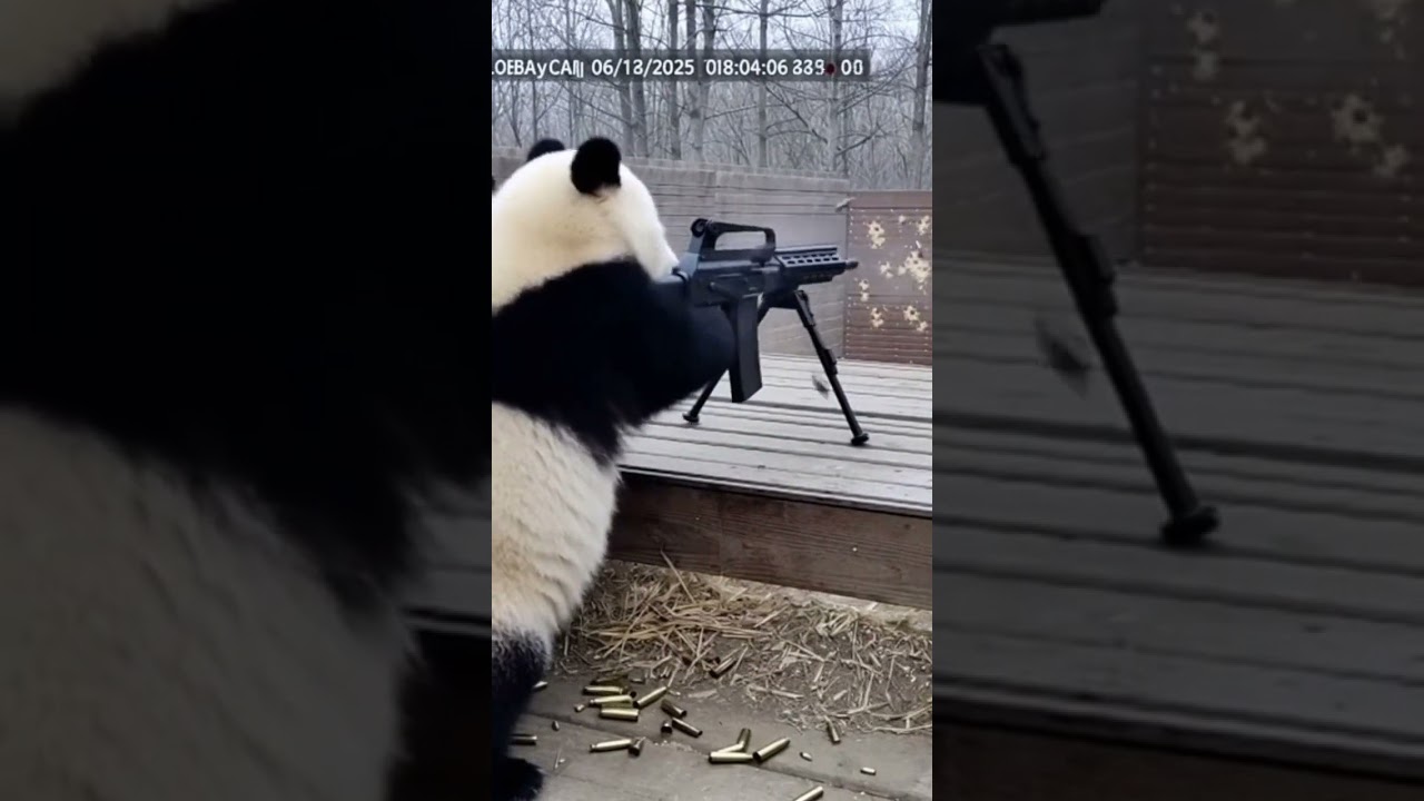 Night Vision Camera Spots A Baby Panda in Strange Form