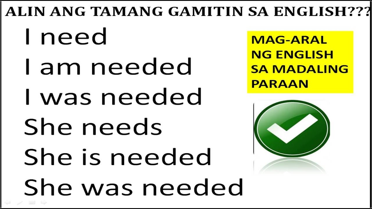 Anong English Verb ang dapat gamitin? YouTube