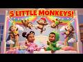 Five Little Monkeys Jumping on the Bed | Nursery Rhymes & Kids Songs | The Bouncy Bedroom!