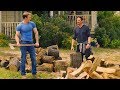 Tony stark  steve rogers chopping wood scene  avengers age of ultron 2015 movie clip