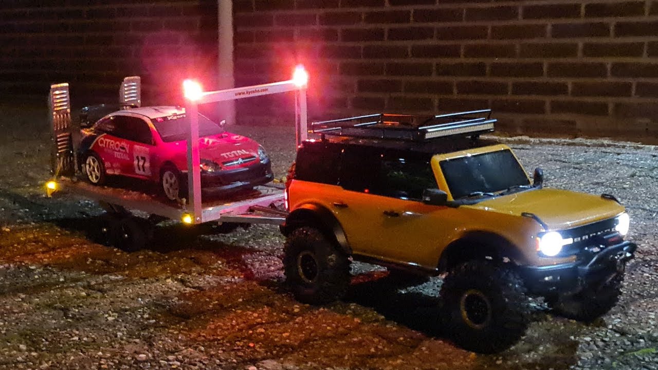 Trx4 Bronco 2021 with DIY RC trailer, drive by full speed