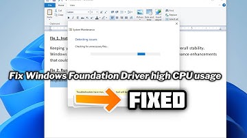(FIXED)  Windows Foundation Driver high CPU usage | 2024