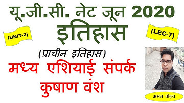 Indo kushan Period इंडो कुषाण काल Lec 7 Unit 2  History ugc net june 2020