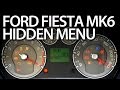 How to enter hidden menu in Ford Fiesta MK6 (service test mode instrument cluster DTC)