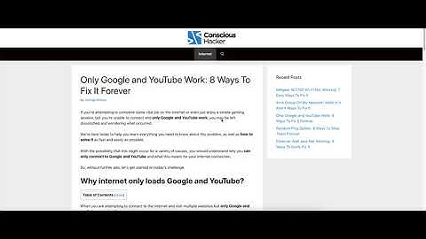 How To Fix Only Google And YouTube Works