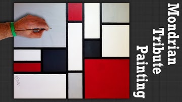 How to create a painting like PIET MONDRIAN - TIME LAPSE. Learn How To Paint Like The Masters.