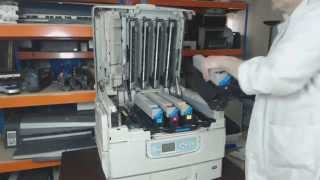 OKI ES3640 Intercambiando bloques tambor cartucho