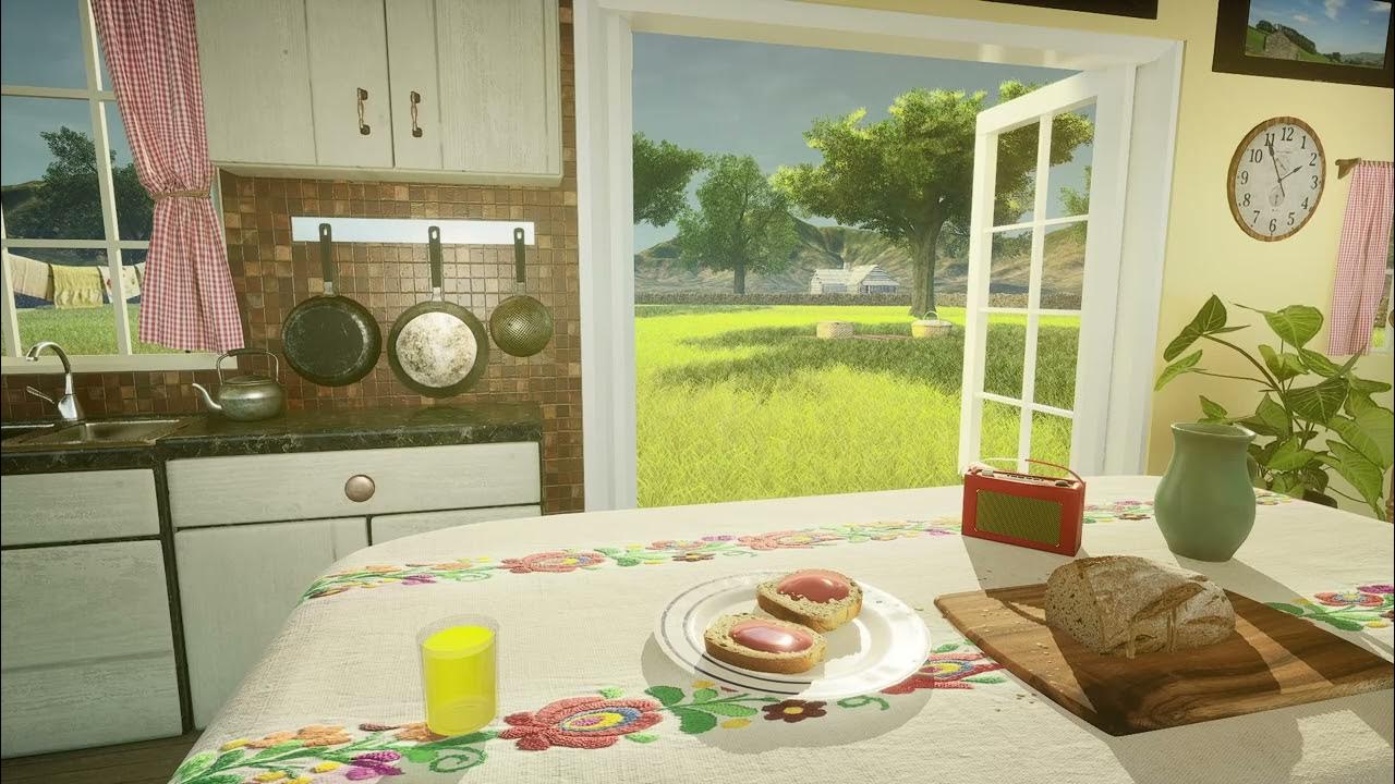 Country Kitchen Ambience Summertime Ambient Video, Birdsong & Radio