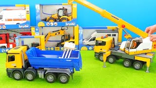 Tractor,Excavator,Toy Vehicles Collection for Kids,Police & Fire Cars,Crane on the construction site