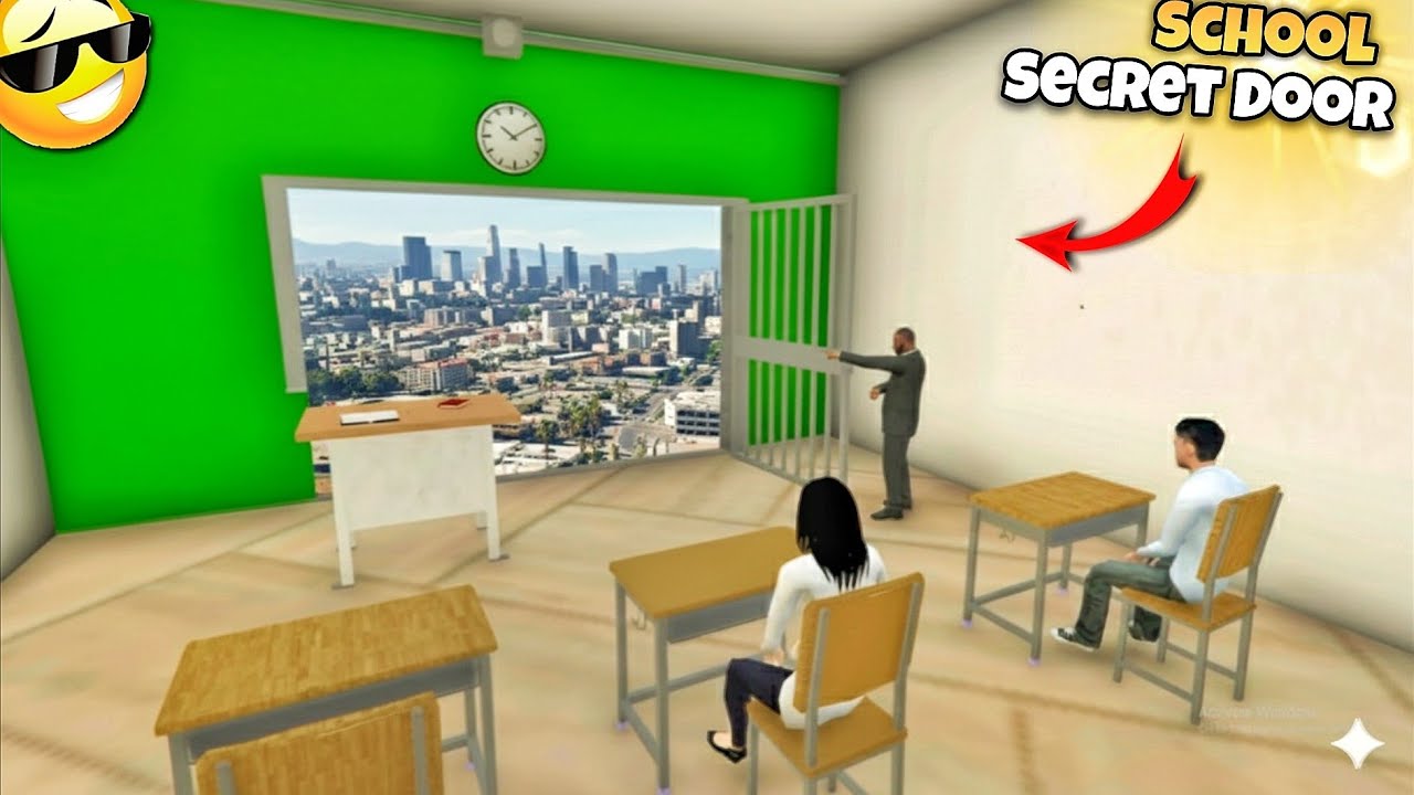 😎Franklin ke School Me Mila  Secret Door 😱 |Hidden Classroom Tunnel in🎮 Indian Bike Driving 3D | #1