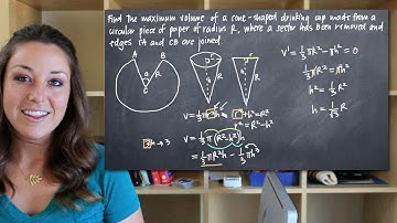 Maximum volume of a cone shaped cup (KristaKingMath)