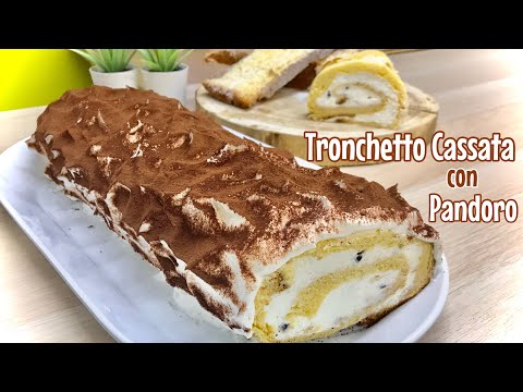 Tronchetto Di Natale Con Pandoro.Cassata Di Pandoro Tronchetto Velocissimo Con 4 Ingredienti Senza Cottura Pandoro Roll Cassata Youtube