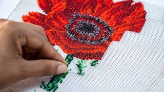 Unboxing & Creating The Poppy Mini Bead Embroidery Kit