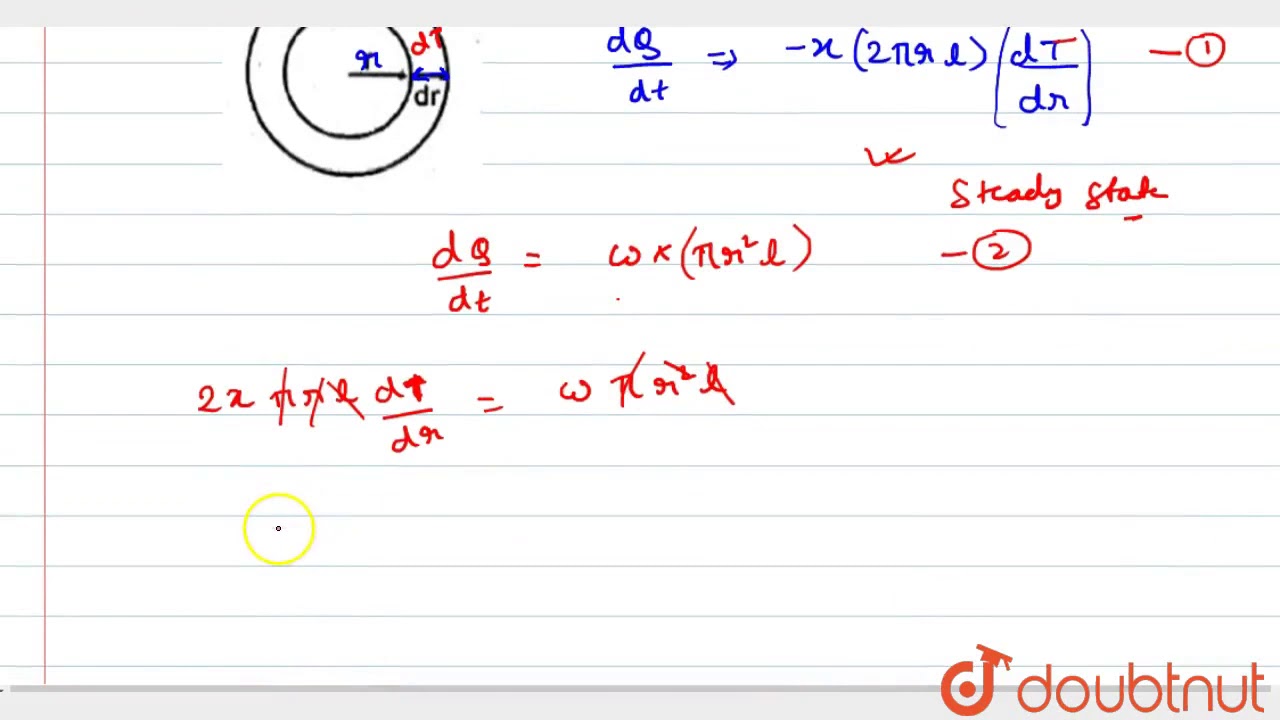 A constant electric current flows along a uniform wire with cross-sectional radius `R` and heat cond