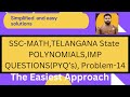 SSC-MATH of TELANGANA State, POLYNOMIALS Problem-14