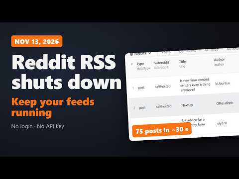 Reddit RSS Feeds Stop Working on Nov 13. Here's the Fix (No API Key)